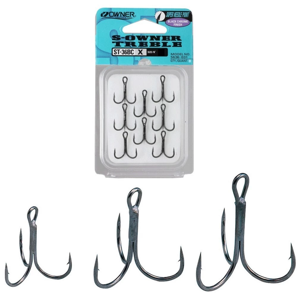 1 Packet Of Owner ST-36BC Stinger Treble Hooks - Black Chrome Trebles 5 1 Packet Of Owner ST-36BC Stinger Treble Hooks - Black Chrome Trebles - Image 5