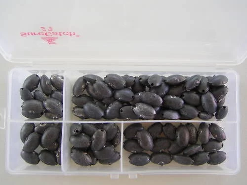 100 X Size 1 Bean Fishing Sinkers In Tackle Box 2 100 X Size 1 Bean Fishing Sinkers In Tackle Box - Image 2