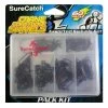 60 X Surecatch Assorted Black Crane Swivels With Coastlock Snaps In Tackle Box
