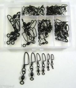 60 X Surecatch Assorted Black Crane Swivels With Coastlock Snaps In Tackle Box -Fishing Shop 308asbccs cff61300 7e1a 468c 9667 98fbaf311dcf