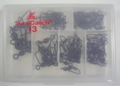 60 X Surecatch Assorted Black Crane Swivels With Coastlock Snaps In Tackle Box -Fishing Shop 308asbccs f22395d2 9fb3 4a44 963b c30a1ae44584