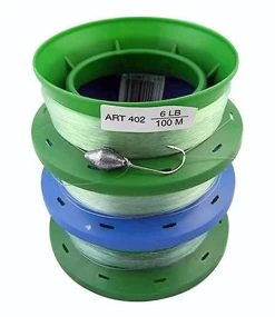 3 X 4 Inch Hand Casters Pre Rigged With 100m Of 6lb Mono Fishing Line