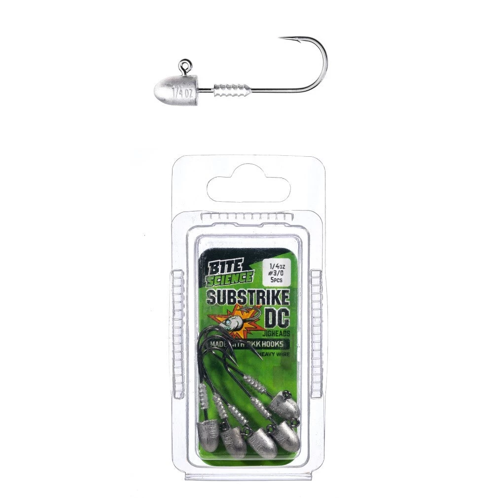 5 Pack Of 1/4oz Size 3/0 Bite Science Substrike DC Jigheads With BKK Hooks 1 5 Pack Of 1/4oz Size 3/0 Bite Science Substrike DC Jigheads With BKK Hooks