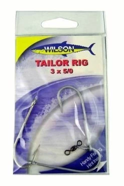 Wilson Tailor Fishing Rig 3x5/0 Hook-Setup - 40lb Clear Mono Leader