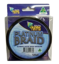 125 Yds Platypus Platinum Australian Made Braid - Grey Braided Fishing Line -Fishing Shop 3323050