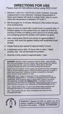 4 Oz Classic Rod Coat Clear Fishing Rod Finish Uv Polymer - 2 Part Epoxy -Fishing Shop 399crc4 a7209c21 4465 48e2 9829 8e69338b9a81