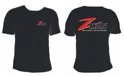 Black Zman Logo Tee Shirt - 100% Cotton Short Sleeve Fishing Shirt -Fishing Shop 8214