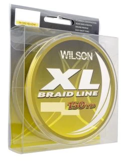150yd Spool Of Wilson XL Braided Fishing Line - Yellow 4-Strand Fishing Braid