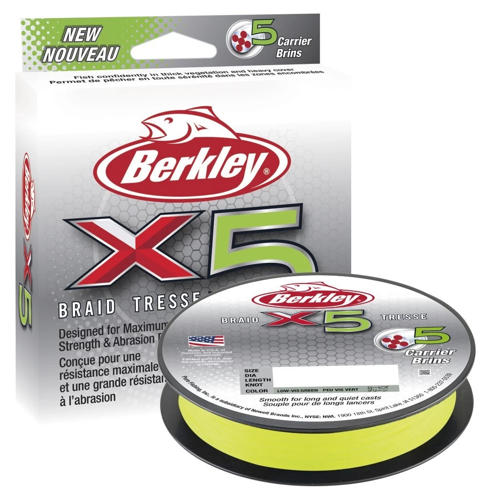 300m Spool Of Flame Green Berkley X5 Braided Fishing Line - 5 Carrier Braid 1 300m Spool Of Flame Green Berkley X5 Braided Fishing Line - 5 Carrier Braid