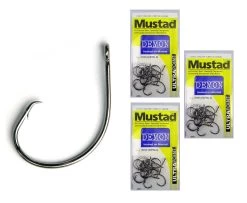 3 Packs Of Mustad 39951NPBLN Demon Circle Light Chemically Sharp Fishing Hooks