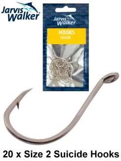 1 Packet Of Jarvis Walker Nickle Suicide Fishing Hooks - 7 Sizes To Choose From -Fishing Shop JW PP Suicide 2