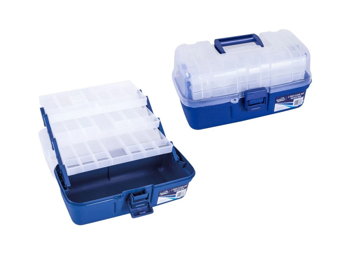 Jarvis Walker 3 Tray Clear Top Fishing Tackle Box - Tackle Storage Box -Tool Box 1 Jarvis Walker 3 Tray Clear Top Fishing Tackle Box - Tackle Storage Box -Tool Box