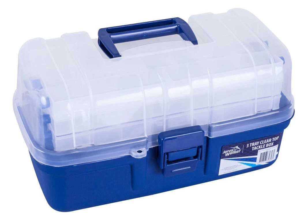 Jarvis Walker 3 Tray Clear Top Fishing Tackle Box - Tackle Storage Box -Tool Box 2 Jarvis Walker 3 Tray Clear Top Fishing Tackle Box - Tackle Storage Box -Tool Box - Image 2