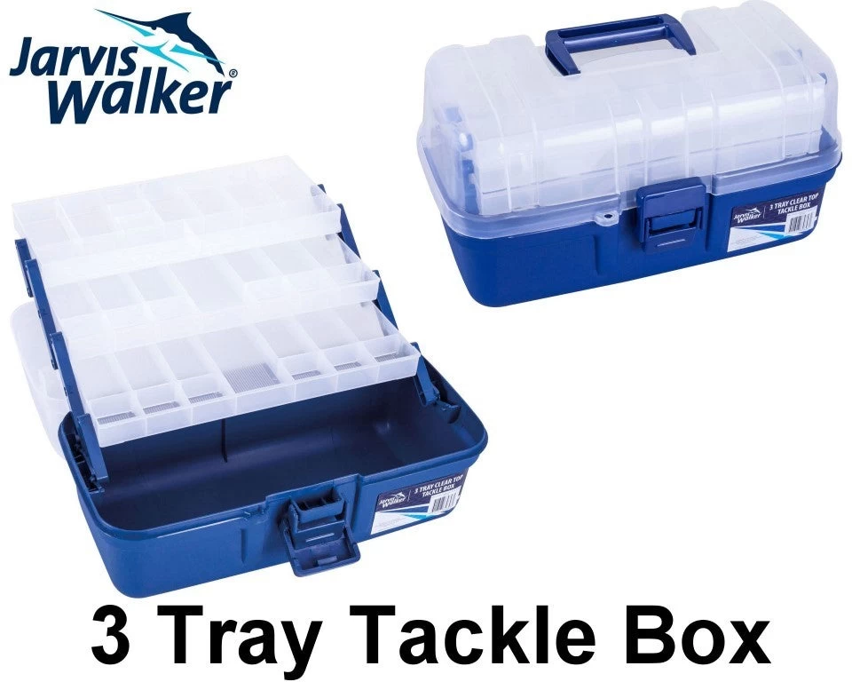 Jarvis Walker 3 Tray Clear Top Fishing Tackle Box - Tackle Storage Box -Tool Box 4 Jarvis Walker 3 Tray Clear Top Fishing Tackle Box - Tackle Storage Box -Tool Box - Image 4
