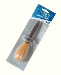 Jarvis Walker Oyster Knife With Thumb Guard- Stainless Steel Blade-Wooden Handle