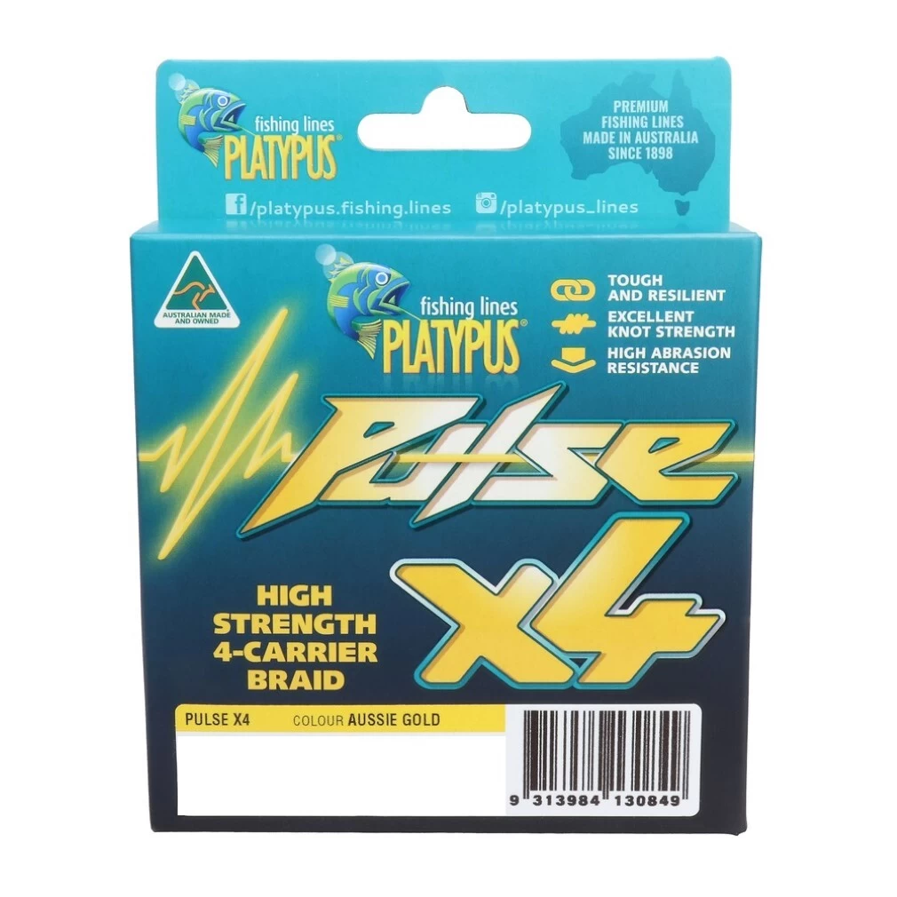 300m Spool Of Platypus Pulse X4 Braided Fishing Line -Aussie Gold Coloured Braid 2 300m Spool Of Platypus Pulse X4 Braided Fishing Line -Aussie Gold Coloured Braid - Image 2