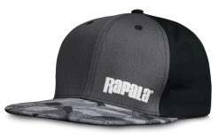 Rapala Flat Brim Lure Camo Fishing Cap With Adjustable Snapback Closure
