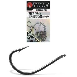 13 Pack Of Size 2 VMC 7137BN Umitanago Eyed Fishing Hooks - Black Nickel