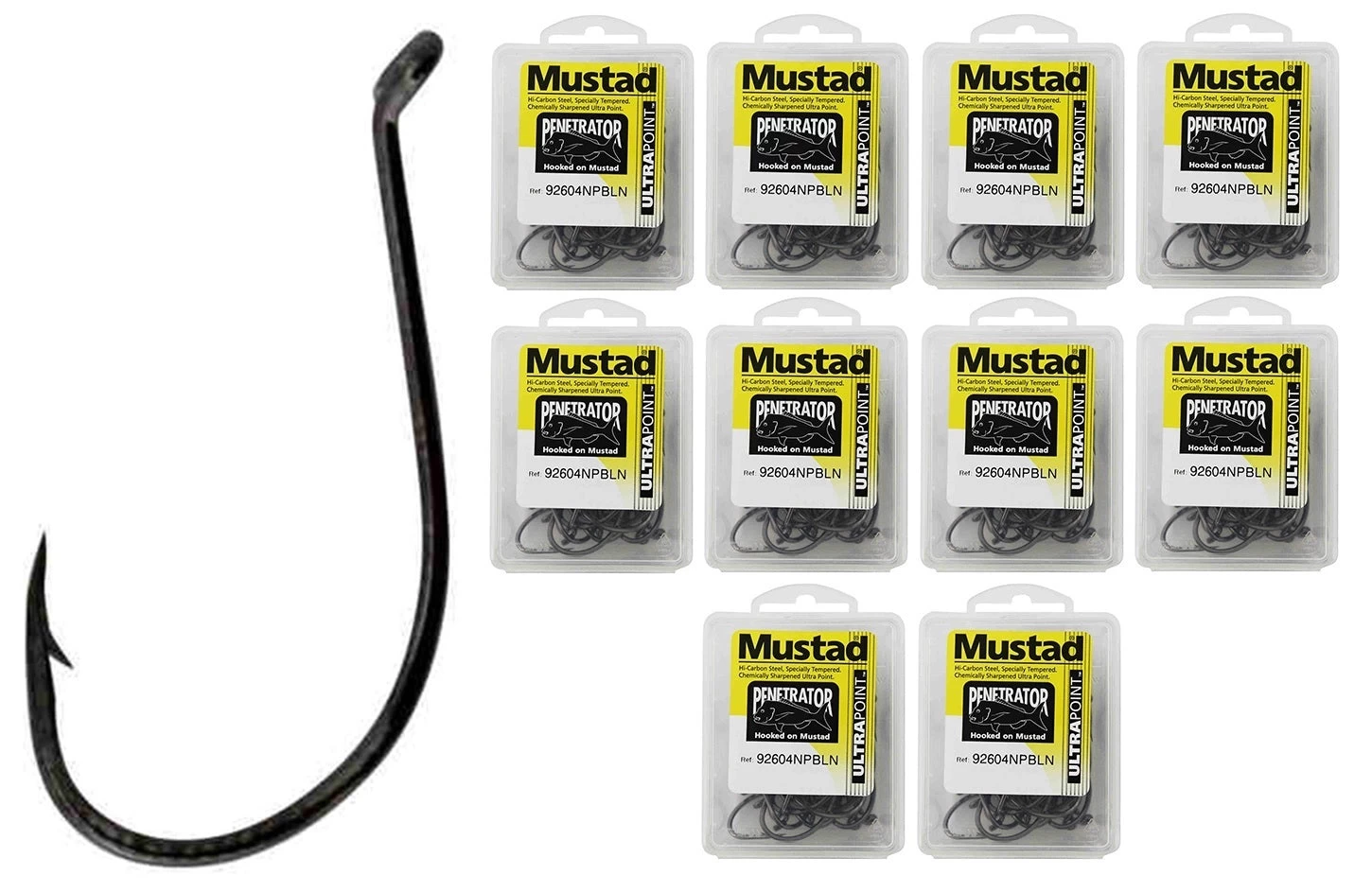 10 Boxes Of Mustad 92604NPBLN Penetrator Chemically Sharpened Fishing Hooks 2 10 Boxes Of Mustad 92604NPBLN Penetrator Chemically Sharpened Fishing Hooks - Image 2