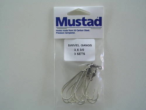 Mustad Pre-Rigged Swivel Gang Hooks 3/0 3 Hooks 3 Sets 6 Mustad Pre-Rigged Swivel Gang Hooks 3/0 3 Hooks 3 Sets - Image 6