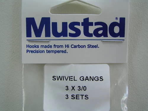 Mustad Pre-Rigged Swivel Gang Hooks 3/0 3 Hooks 3 Sets 2 Mustad Pre-Rigged Swivel Gang Hooks 3/0 3 Hooks 3 Sets - Image 2