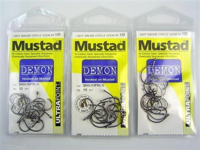 3 Packs Of Mustad 39951NPBLN Demon Circle Light Chemically Sharp Fishing Hooks 7 3 Packs Of Mustad 39951NPBLN Demon Circle Light Chemically Sharp Fishing Hooks - Image 7