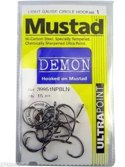 1 Packet Of Mustad 39951NPBLN Demon Circle Light Chemically Sharp Fishing Hooks -Fishing Shop hp39951npbln1 82834913 8c6a 4cf1 a26d 0b5bc1944bb1